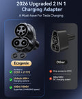 Premium 2In1 Ccs And J1772 To Tesla Charging Adapter Compatible With 2021 Through 2026 Model 3 Y S X, dual port design.