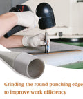 Round Hole Punch Grinder Tool for Leather Craft 3 to 16 mm, Leather Hole Punch Polisher being used on leather surface
