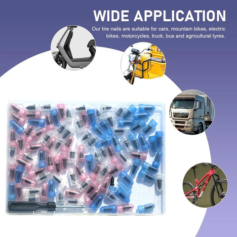 Image of Must Have Tire Repair Kit 101 Pcs Spiral Rubber Studs And Screw Plugs with wide application visuals
