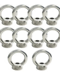 Stainless Steel M5 Lifting Eye Nuts With Three Sixteenth Inch Threads, Ring Shoulder Design For Mounting Anchor Points, Pack of 10