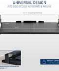 Large Height Adjustable Under Desk Keyboard Tray With Straight Up Smooth Glide Slide Out Platform zero hassle ergonomic typing setup rich matte black computer drawer dimensions 31.5 x 11 inches.