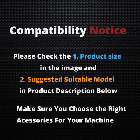 Compatibility notice for 14 Piece Flux Core Gasless Nozzle Tips Kit With 0.030 Inch Tips, check product size and model.