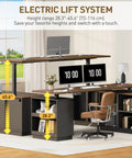 Legit Top Tier Electric L Shaped Standing Desk With One Touch Height Adjustable Sit Stand Workstation And Built In Storage Drawer Dual Motor Office Table For Home Sweet Setup showing height range 28.3"-45.6".
