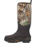 Men's Woody Max Rubber Insulated Work Boots Realtree Edge Camo side view with camouflage pattern for severe wet conditions.