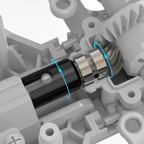 Close-up of chrome steel Beefed Up Helical Main Drive Gear Upgrade For RC Cars 1to8 And 1to10 Scale Differential Gear F28CS02