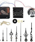 Top Shelf Hour Trigger Music Chime Movement With Melody Box And 29/32 Inch Shaft parts set, including clock movement, hour hand, and minute hand.