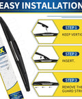 Installation guide for All Season No Sweat Swap 14 Inch Rear Wiper Blade Compatible With Subaru Outback Forester And Honda Fit.