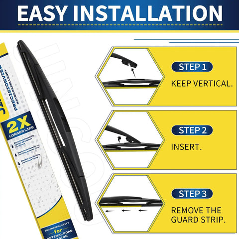 Installation guide for All Season No Sweat Swap 14 Inch Rear Wiper Blade Compatible With Subaru Outback Forester And Honda Fit.