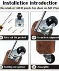 Installation steps for Heavy Duty 24 Piece One Inch Swivel Caster Wheels with 360 Degree Rotation for Office Furniture and Storage Carts.