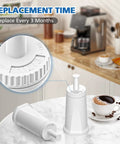 Two white Breville water filter components for BES880/BES881/BES990/BES980/BES920/BES878 espresso machines.