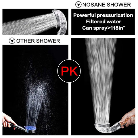 Comparison of Three Mode High Pressure Shower Head With Filter Water Saving Handheld Sprayer For Dry Skin And Hair Rainfall Massage Jetting Settings Easy Clean Nozzle Built Tough Stainless Build and other shower