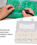 Round Nylon Standoff And Spacer Kit For PCB Board Mounting And Electrical Insulation In A Durable Storage Container, 150 Piece Nylon Standoffs And Spacers For Easy Mounting, Precise Spacing, And Component Clearance, assorted sizes for PCB soldering