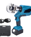 Heavy Duty Electric Hydraulic Crimping Pliers Rechargeable Battery 360 Rotating Head Pro Grade Tool with battery and case.