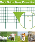 20ft Green Garden Fence Panels For Dogs And Small Animals, Easy Install Rustproof Welded Wire Border, Decorative Outdoor Yard Fence