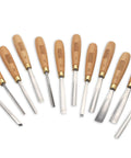 A Heck Of A 12 Piece Wood Carving Tool Set With Sturdy Beech Handles And Rock Solid Hardened Steel Blades Shipped In A Canvas Roll Alongside Step By Step Project Plans To Get You Carving Like A Pro This Weekend, featuring ergonomic wooden handles.