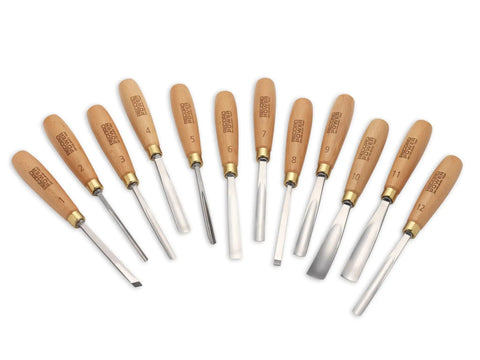 A Heck Of A 12 Piece Wood Carving Tool Set With Sturdy Beech Handles And Rock Solid Hardened Steel Blades Shipped In A Canvas Roll Alongside Step By Step Project Plans To Get You Carving Like A Pro This Weekend, featuring ergonomic wooden handles.