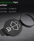 Windshield Washer Fluid Reservoir Cap Replacement For 2010 To 2016 GMC Chevrolet Buick Cadillac, shown on a clean surface.