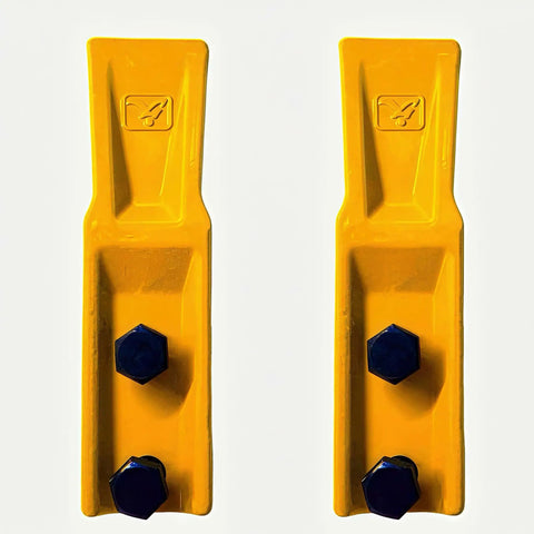 Two Piece Excavator Tooth Type Skid Steer Loader Backhoe Set With Pins Quick Change Teeth For Mini Excavators Includes Bolts And Nuts