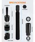 Heavy-Duty 5-Piece Dual Wheel Separator Kit With 11-Thread Pusher dimensions and components details