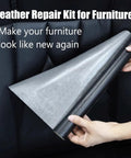 Hands holding sheet from Pink Leather Repair Patch Kit for Furniture Faux PU Tape with Quick Fix for Ripped Sofas and Chairs.