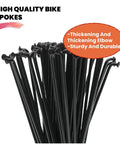 13G Black Bicycle Spokes Set With Nipples 2.3mm Steel 70-300mm Lengths High Quality Bike