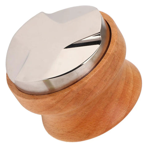 53mm Stainless Steel Coffee Distributor And Espresso Tamper Featuring Quick Depth Adjustment And Comfort Contoured Beech Handle pro barista espresso tool.