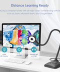 Straight Plug Usb Document Camera With Webcam Toggle For Teachers And Streamers Boasting A3 Scanning Adjustable Gooseneck Stand Bright LED Array.