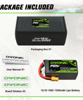 Beefy 5S 18.5V 1550mAh 100C LiPo Battery With XT60 Connector For RC FPV Racing Drones And Quadcopters in package with accessories
