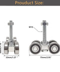 Four Wheel Unistrut Trolley Assembly With M12 Bolts For One And Five Eighths Inch Wide Strut Channel dimensions diagram