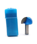 Round Nose Router Bit With 1-1/2 Inch Cutting Diameter And 1/2 Inch Shank, Cove Box Router Bit for woodworking shown with blue casing.