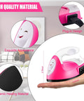 ACHENYUANYUAN Mini Heat Press Machine With Charging Base For DIY Crafts, compact pink design with ceramic heating plate.