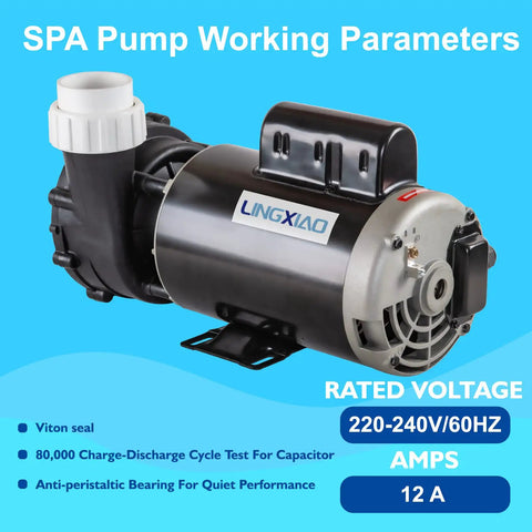 Heavy Duty Spa Pump Motor Replacement For Hot Tubs Single Speed 56 Frame 4Hp 220 Volt showing working parameters and high-quality design.