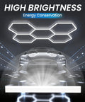 Hexagon LED Garage Light 168W 5 Grid Kit With 18480LM Ultra Bright 6500K Daylight Output, lighting car garage ceiling
