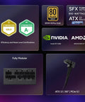 V850 SFX Gold 850W Fully Modular ITX Power Supply features and certifications shown.