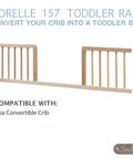 Mia Toddler Rail For Convertible Crib In Natural Wood Safe Transition Guardrail JPMA Certified Super Easy Install