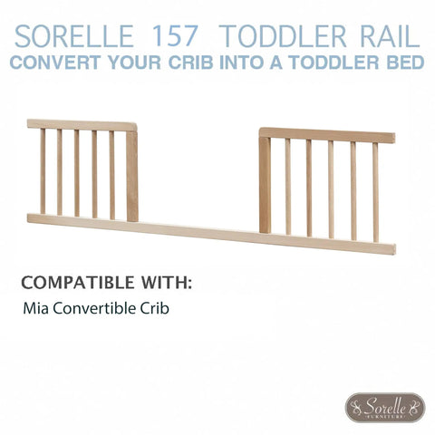 Mia Toddler Rail For Convertible Crib In Natural Wood Safe Transition Guardrail JPMA Certified Super Easy Install