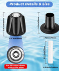 Matte Black 2 Piece Shower Knob Replacement Kit For Verve Tub And Shower Faucet Hot Cold Handle Remodel Trim Fits 12 Tooth 9.5mm Valve Stem Durable Zinc Alloy Build detail image with size specifications