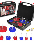 9 Piece PVC Pipe Reamer Kit With Aluminum Head Reamers From One Half Inch To Four Inch Sizes in open black case