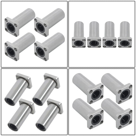 Square Flange Linear Ball Bearing 20mm ID 32mm OD 80mm Length With Steel Cage Pro Grade Linear Motion Bearing For 3D Printers And CNC Routers on white background