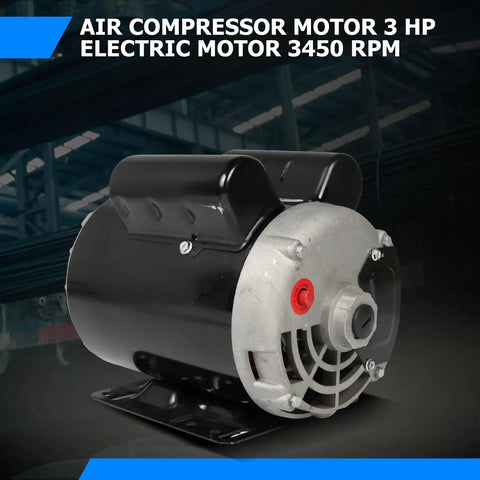 Three Horsepower Workhorse Electric Motor 3450 RPM 56 Frame Single Phase 115 230V CCW Rotation Five Eighth Inch Shaft