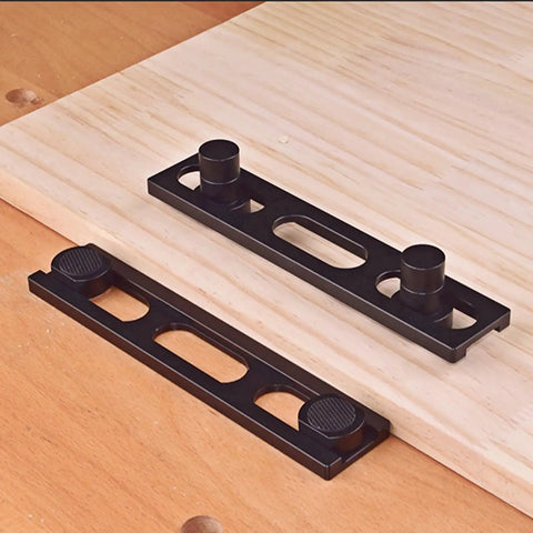 12 Piece Woodworking Planing Stop Set with 19mm aluminum alloy pew dogs on wooden surface.