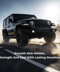Jeep Wrangler JK showcasing smooth ride, suitable for Beefed Up Rear Axle Bearing With Seal And Retainer Kit For Jeep Wrangler JK JKU 2007 Through 2017 Replaces 68003270AA 83503077 68499023AA Durable Sealed Bearing Upgrade For Smoother Operation And Long Lasting Performance.