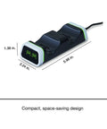 Dual PS5 Controller Charging Station With Rapid Safe Power Indicators Slick Space Saving Build dimensions shown from above