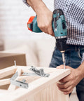 Man installing Beefy Heavy Duty Stainless Steel Pivot Door Hinges For Hidden Cabinets And Bookcases BEBEMOKO Invisible Swivel Hinges Set Of 2