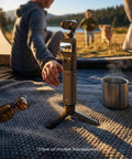 Extended 5000mAh Battery Grip For DJI Osmo Pocket 4 And 3 Xtra on compact tripod for travel and filming outdoors