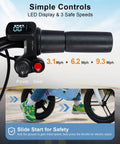Electric Balance Bike For Kids With 14 Inch Tires Pink Ages 3 To 7 Kid Friendly Three Speed Modes Up To Nine MPH Lightweight 16.5 Lbs Frame Nine Mile Range Light Up Front Tire Adjustable Seat Safe Magnesium Alloy Build handlebar LED display and 3-speed control