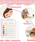 Product details of Calm Down Corner Posters for Classrooms Set showing waterproof, tear-resistant, and reusable features.