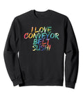 Conveyor Belt Sushi Tie Dye Vintage Streetwear Sweatshirt Dope Graphic Cozy Fleece For Sushi Lovers With Sarcastic Humor And Retro Vibe A Fresh Fun Style That Stands Out