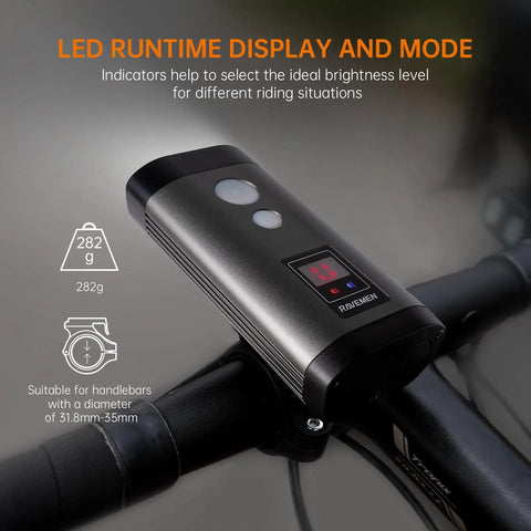 Beast Mode 2000 Lumens Bike Light For Night Riding And Mountain Biking With Rechargeable Headlamp LED Display Wireless Remote