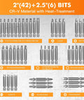 237 Piece Pro Grade Precision Screwdriver Bit Set Kit With Chrome Vanadium Steel Impact Driver Bits Security Bits Nut Driver Ratchet Wrench And Bits Holder For Heavy Duty DIY Projects And Pros showing 2 to 2.5 inch CR-V bits.